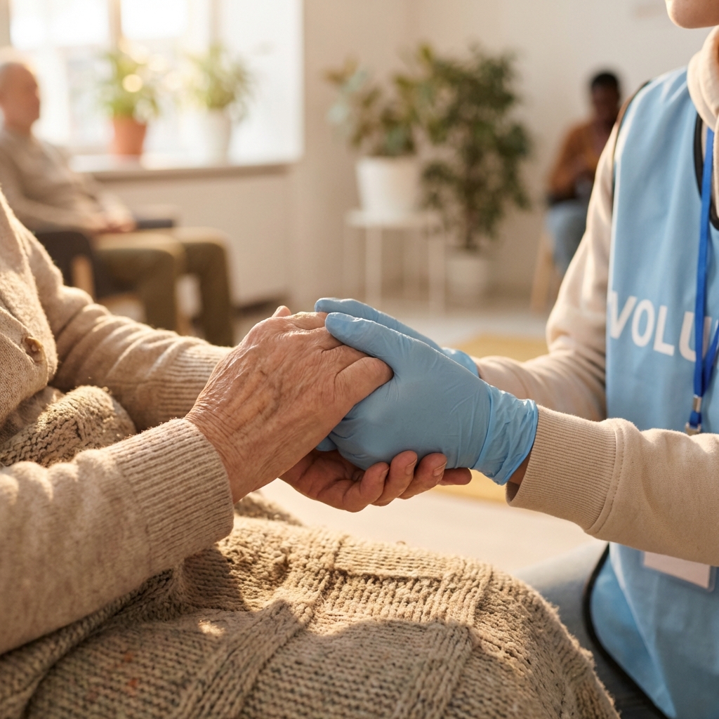 Mãos dadas representando apoio e cuidado